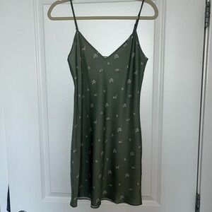 Aritzia green silk dress - new without tags